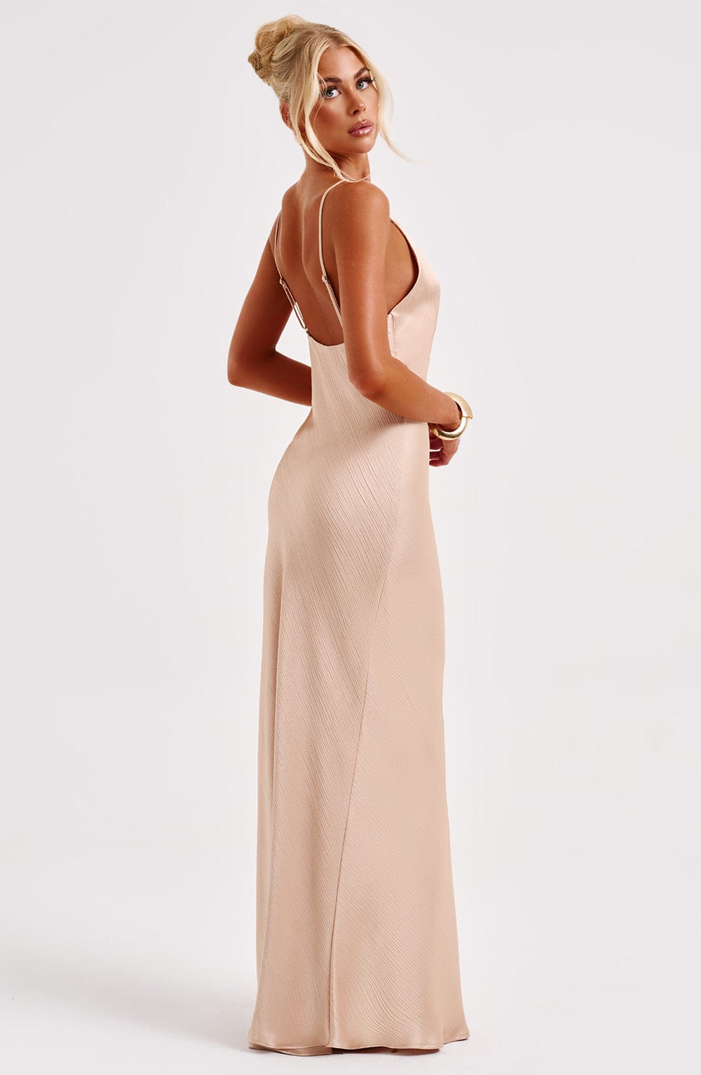 Camille | Women's Satin Backless Maxi Dress