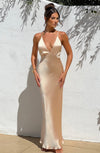 Camille | Women's Satin Backless Maxi Dress