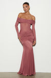Juno | Women's Mesh Bardot Maxi Dress