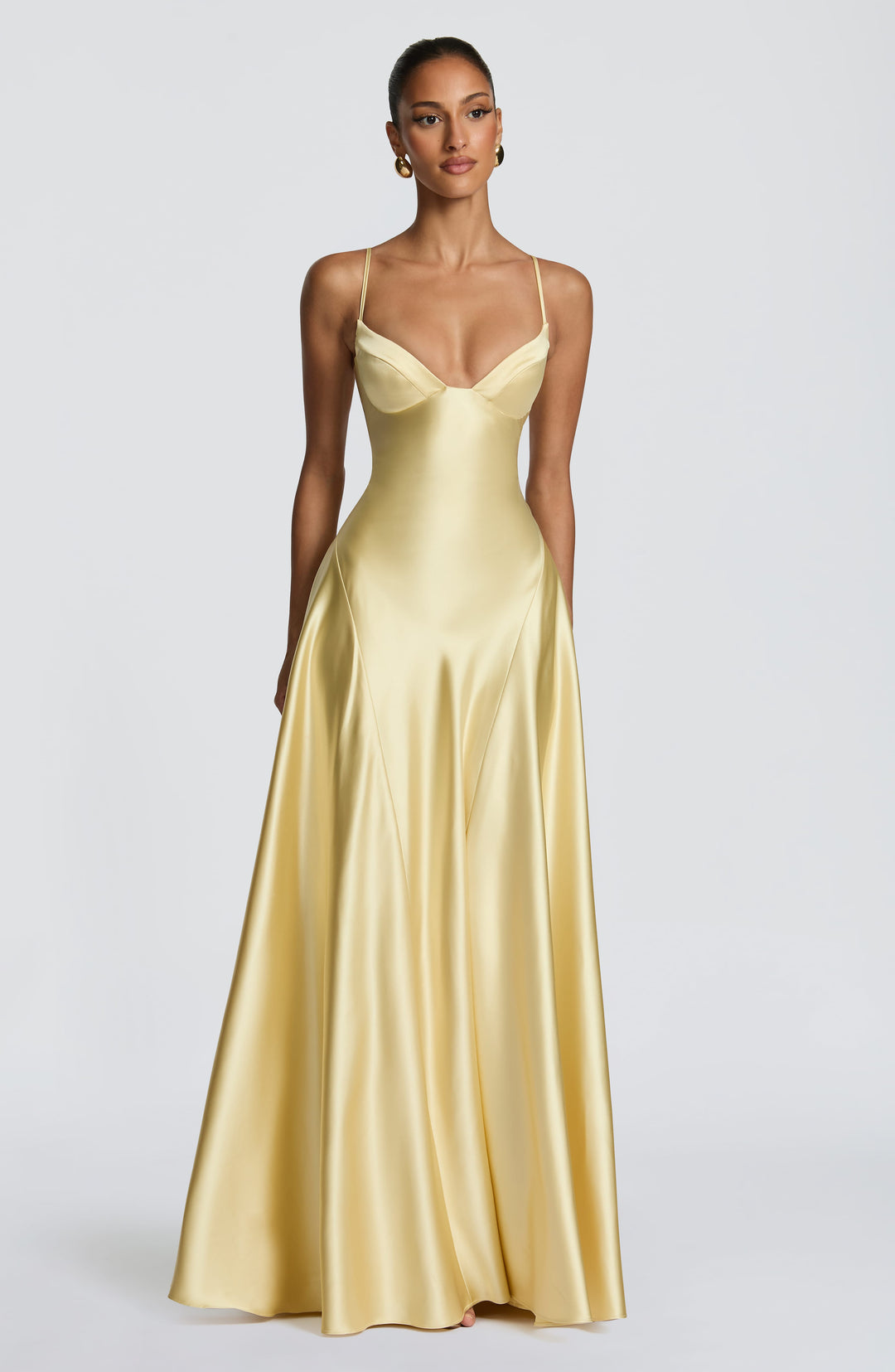Beatrix | Women's Evening Satin Cupped Maxi Dress