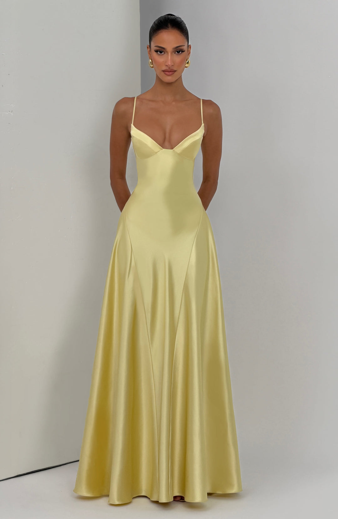 Beatrix | Women's Evening Satin Cupped Maxi Dress