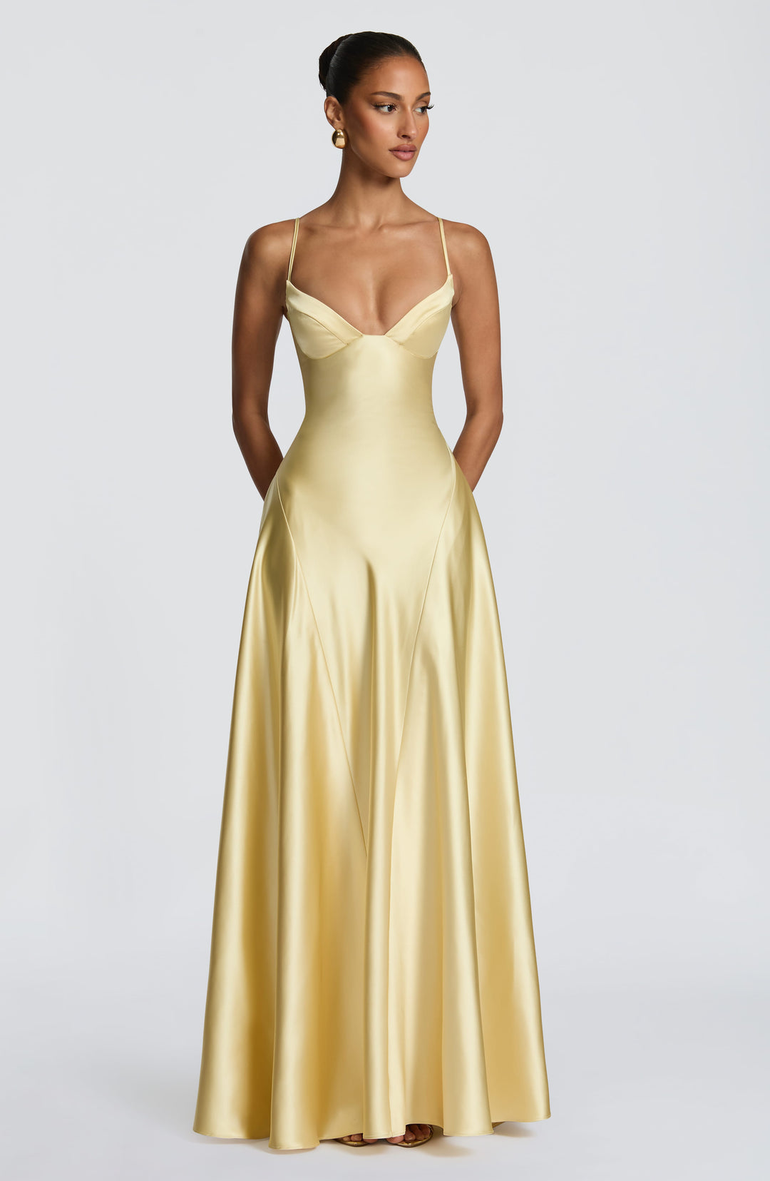 Beatrix | Women's Evening Satin Cupped Maxi Dress