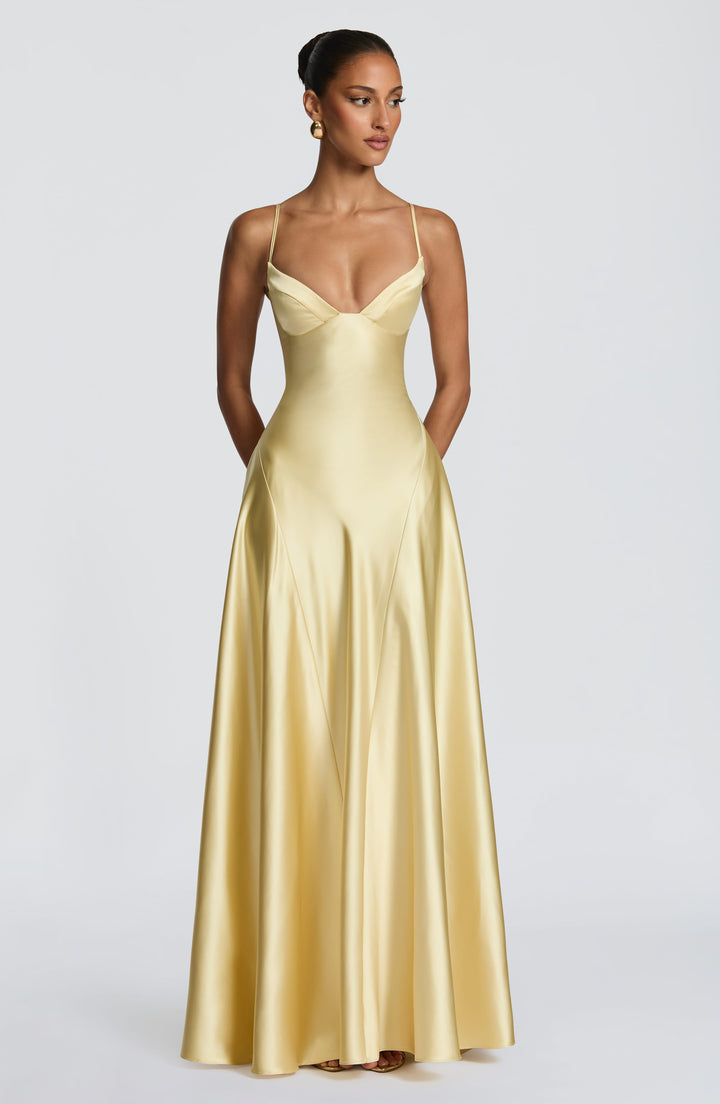 Beatrix | Women's Evening Satin Cupped Maxi Dress