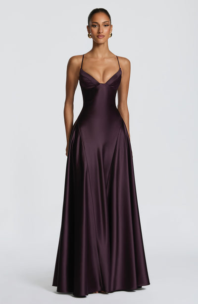 Beatrix | Women's Evening Satin Cupped Maxi Dress