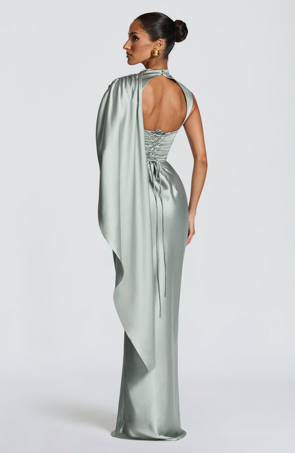 Ursula | Women's Satin Corset Maxi Dress