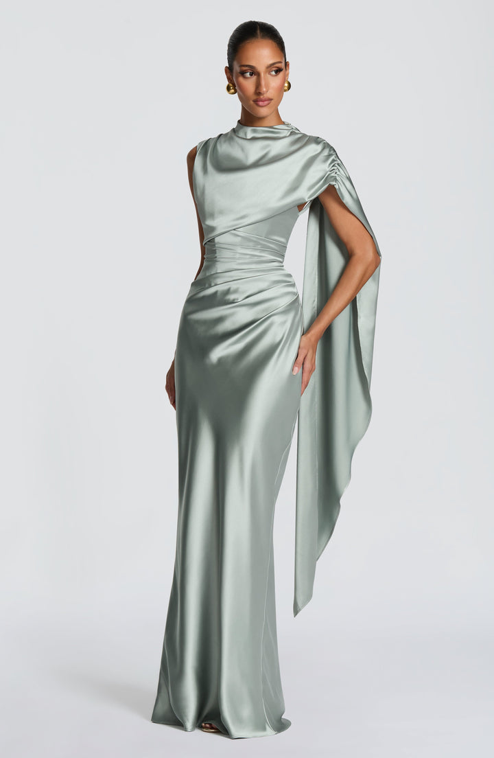 Ursula | Women's Satin Corset Maxi Dress