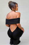 Celine | Women's Backless Bardot Maxi Dress