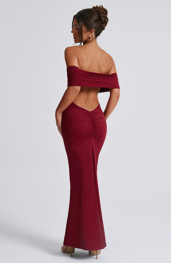 Celine | Women's Backless Bardot Maxi Dress