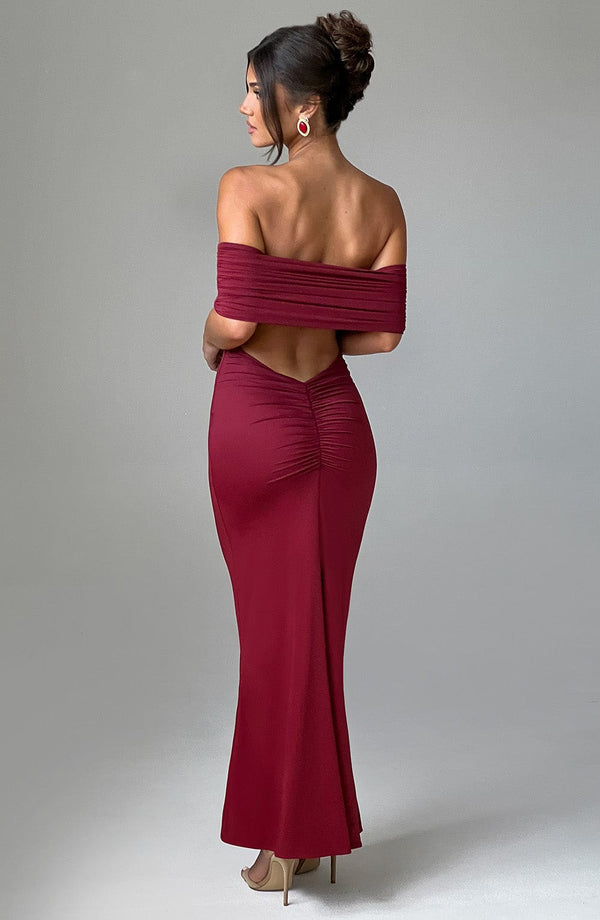 Celine | Women's Backless Bardot Maxi Dress