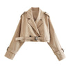 Virelle | Women's Cropped Double-Breasted Trench Jacket