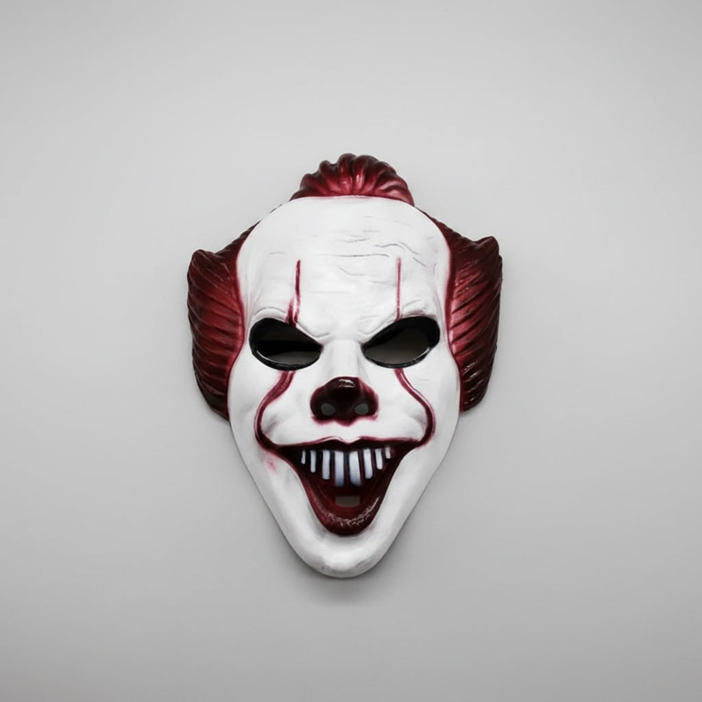 Scary Evil Clown Halloween Mask with Synthetic Hair for Halloween Costume Party