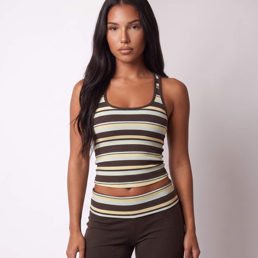 Blair Women's Striped Co-Ord Set – Sleeveless Top & Wide-Leg Pants