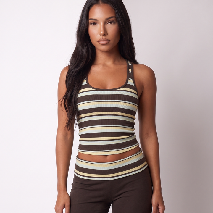 Blair Women's Striped Co-Ord Set – Sleeveless Top & Wide-Leg Pants