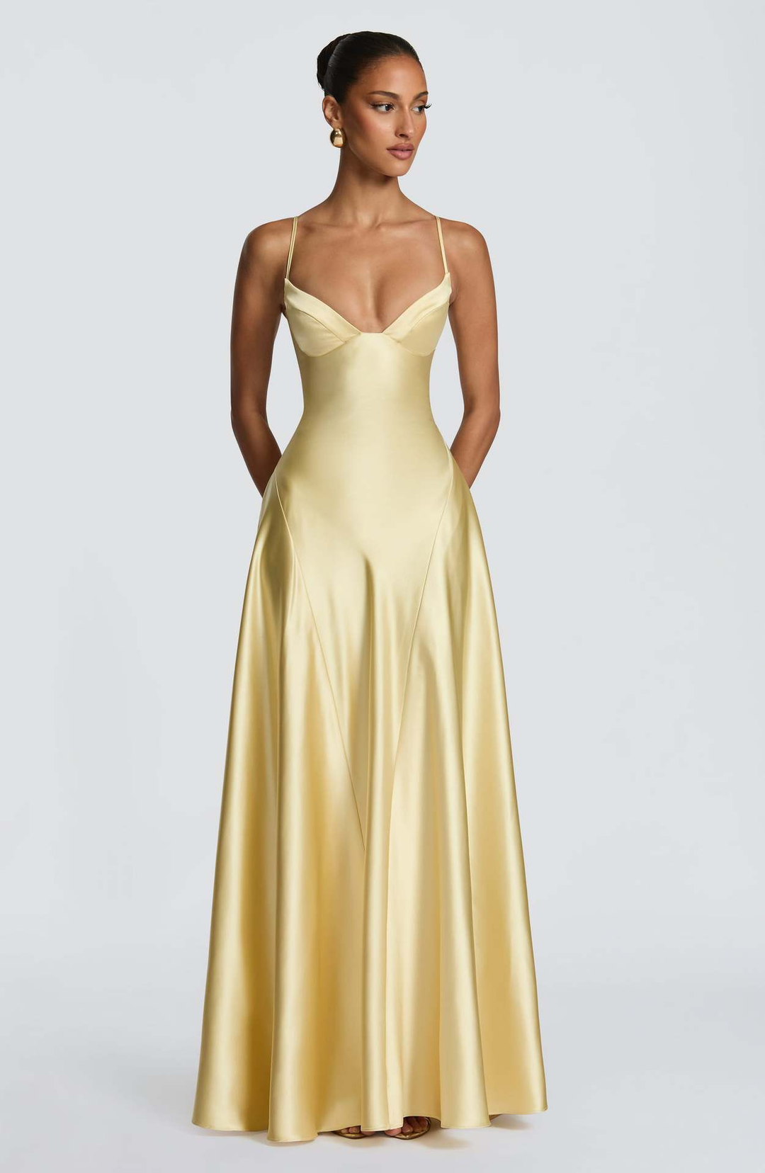 Beatrix | Women's Evening Satin Cupped Maxi Dress