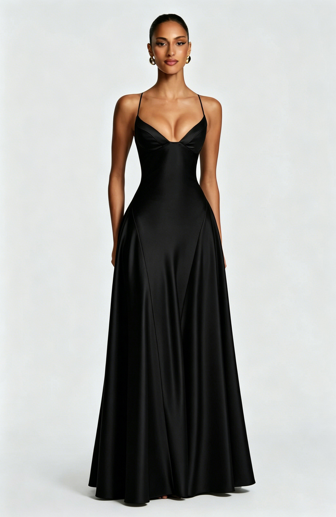 Beatrix | Women's Evening Satin Cupped Maxi Dress