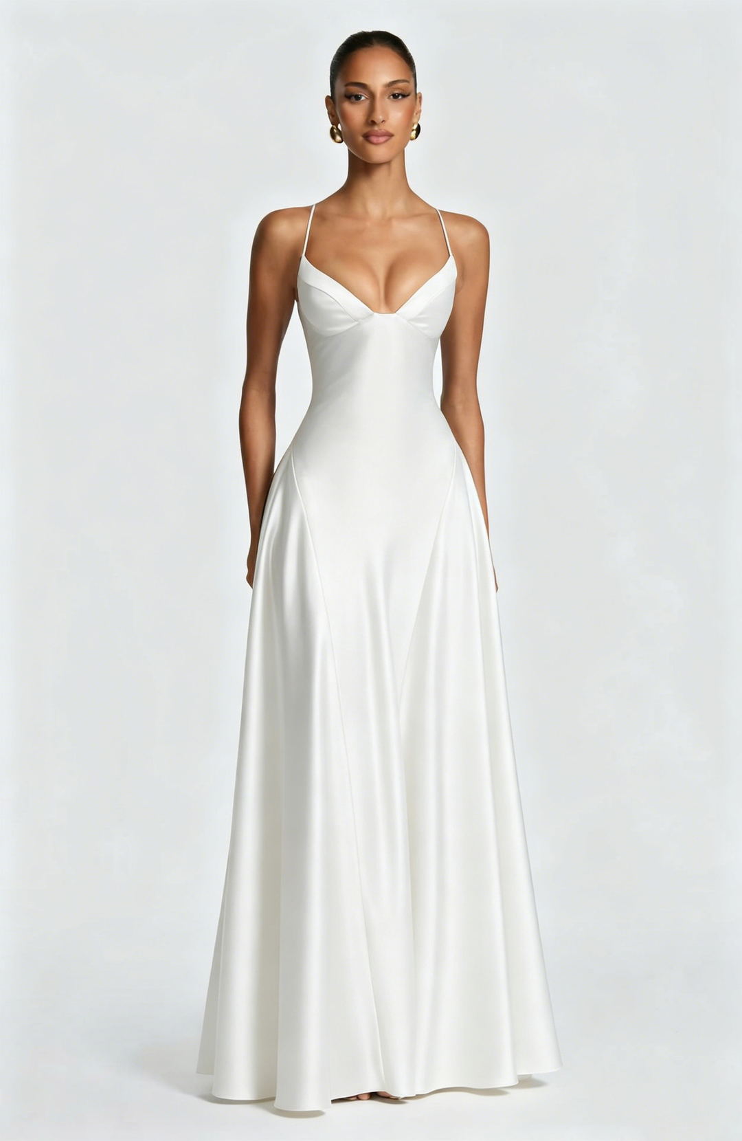 Beatrix | Women's Evening Satin Cupped Maxi Dress