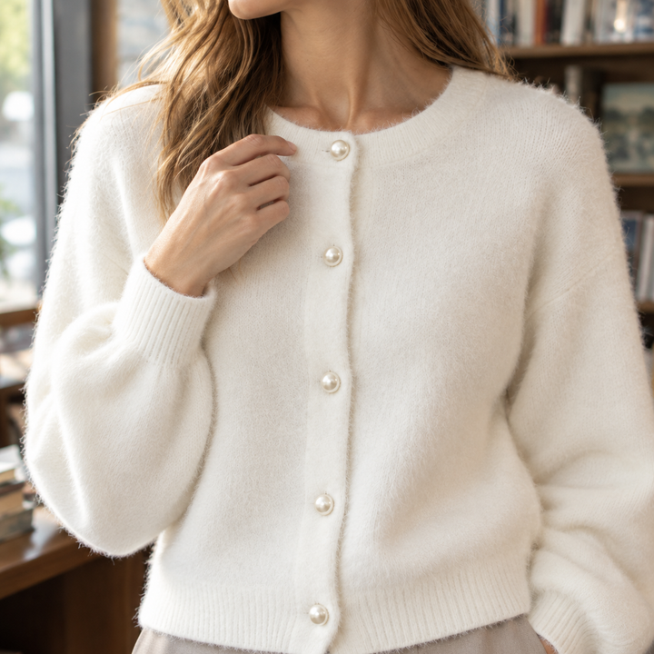 Ines-Ruth Pearl Button Cardigan