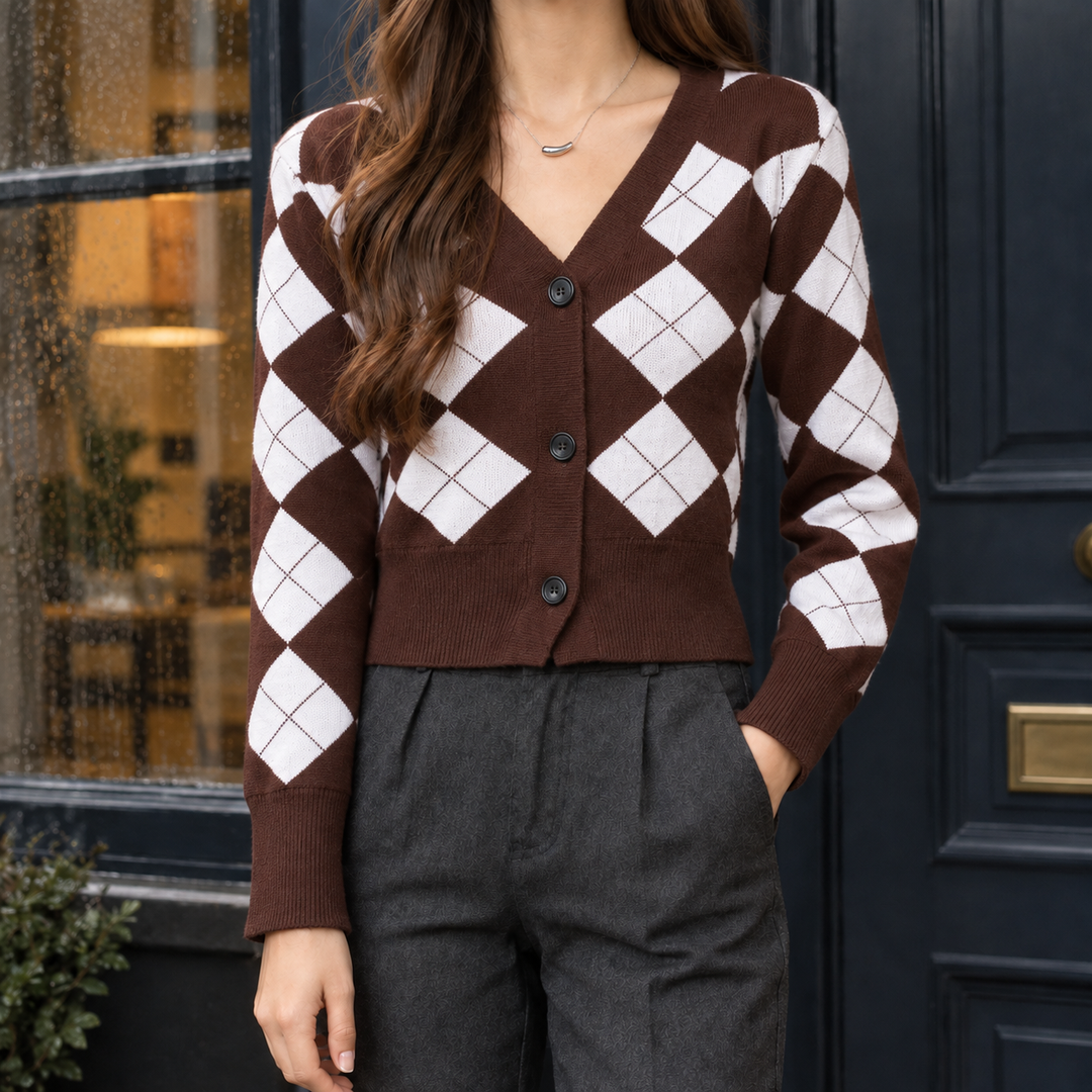 Fern-Dawn Argyle Cardigan