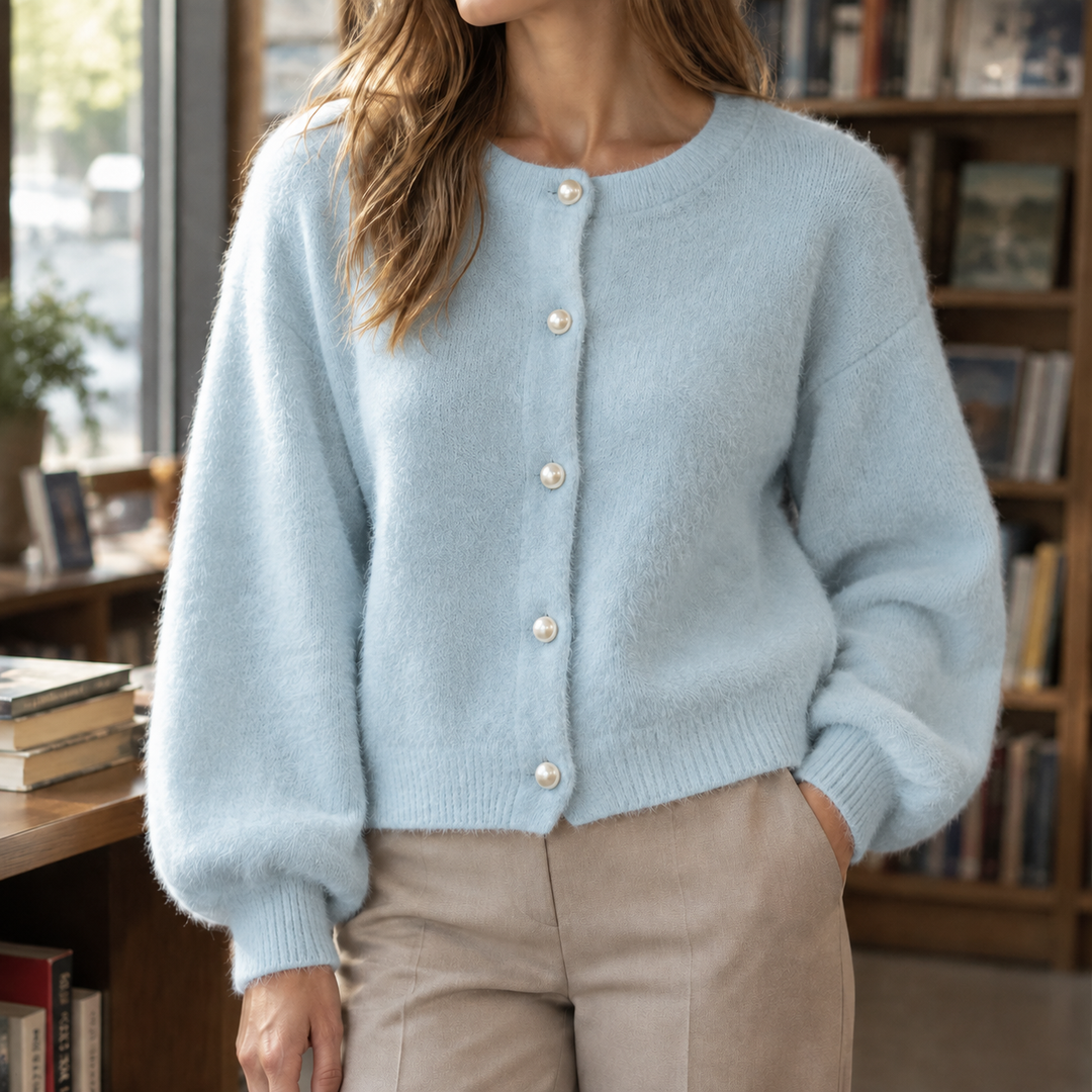 Ines-Ruth Pearl Button Cardigan