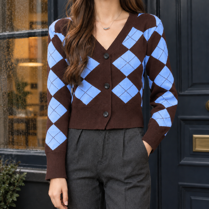 Fern-Dawn Argyle Cardigan