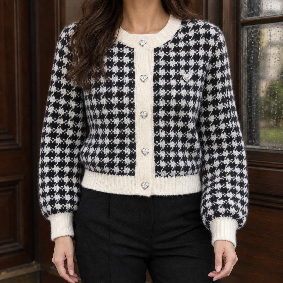 Nina-Ruth Houndstooth Cardigan
