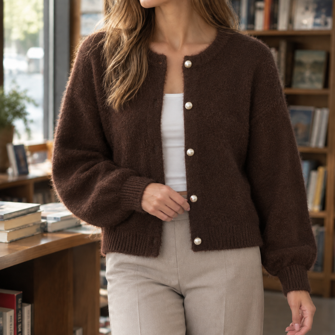 Ines-Ruth Pearl Button Cardigan