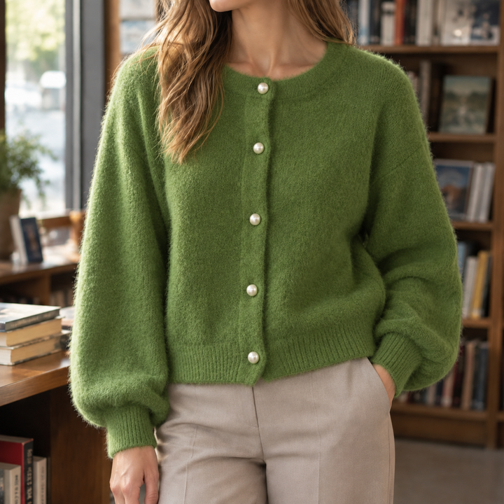 Ines-Ruth Pearl Button Cardigan