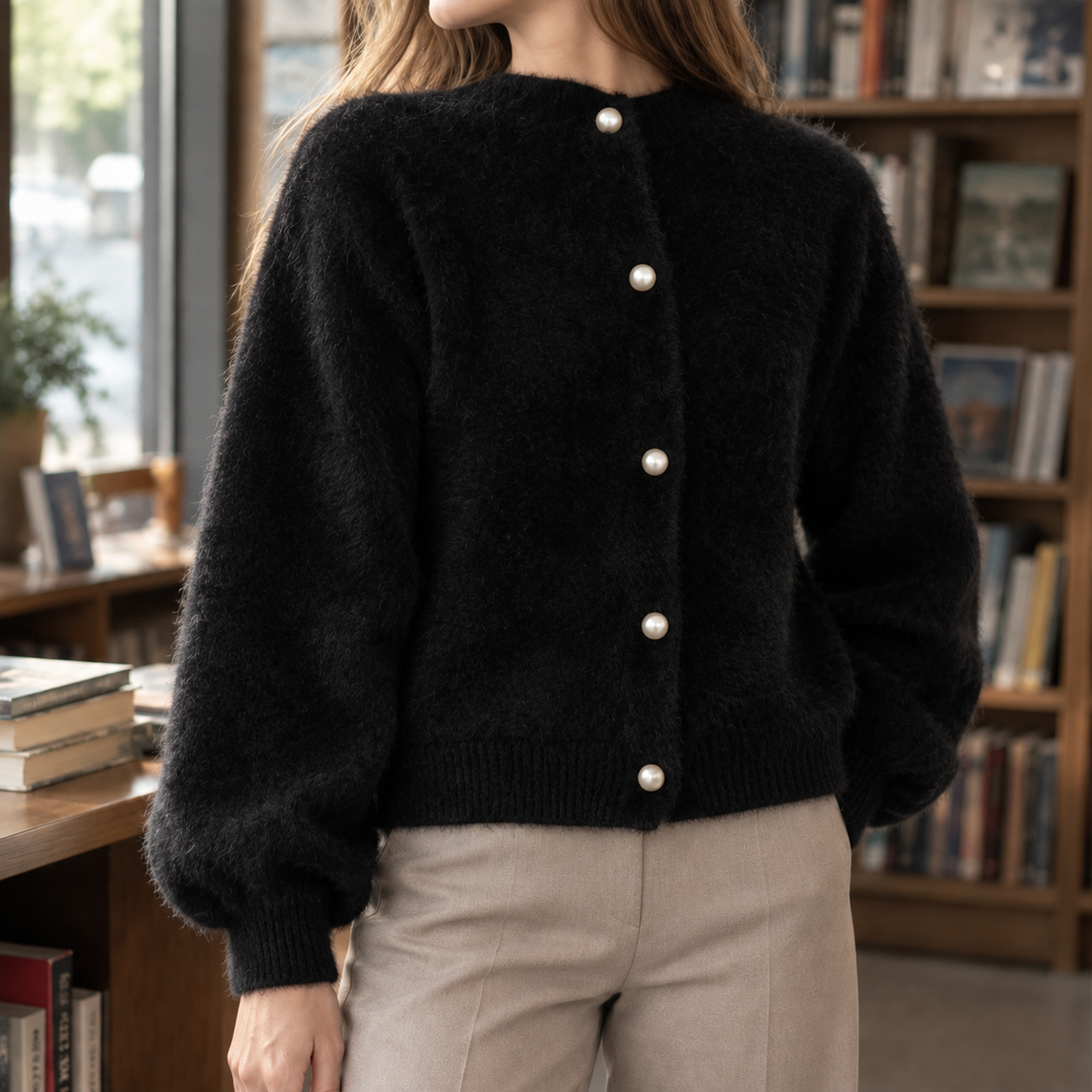 Ines-Ruth Pearl Button Cardigan