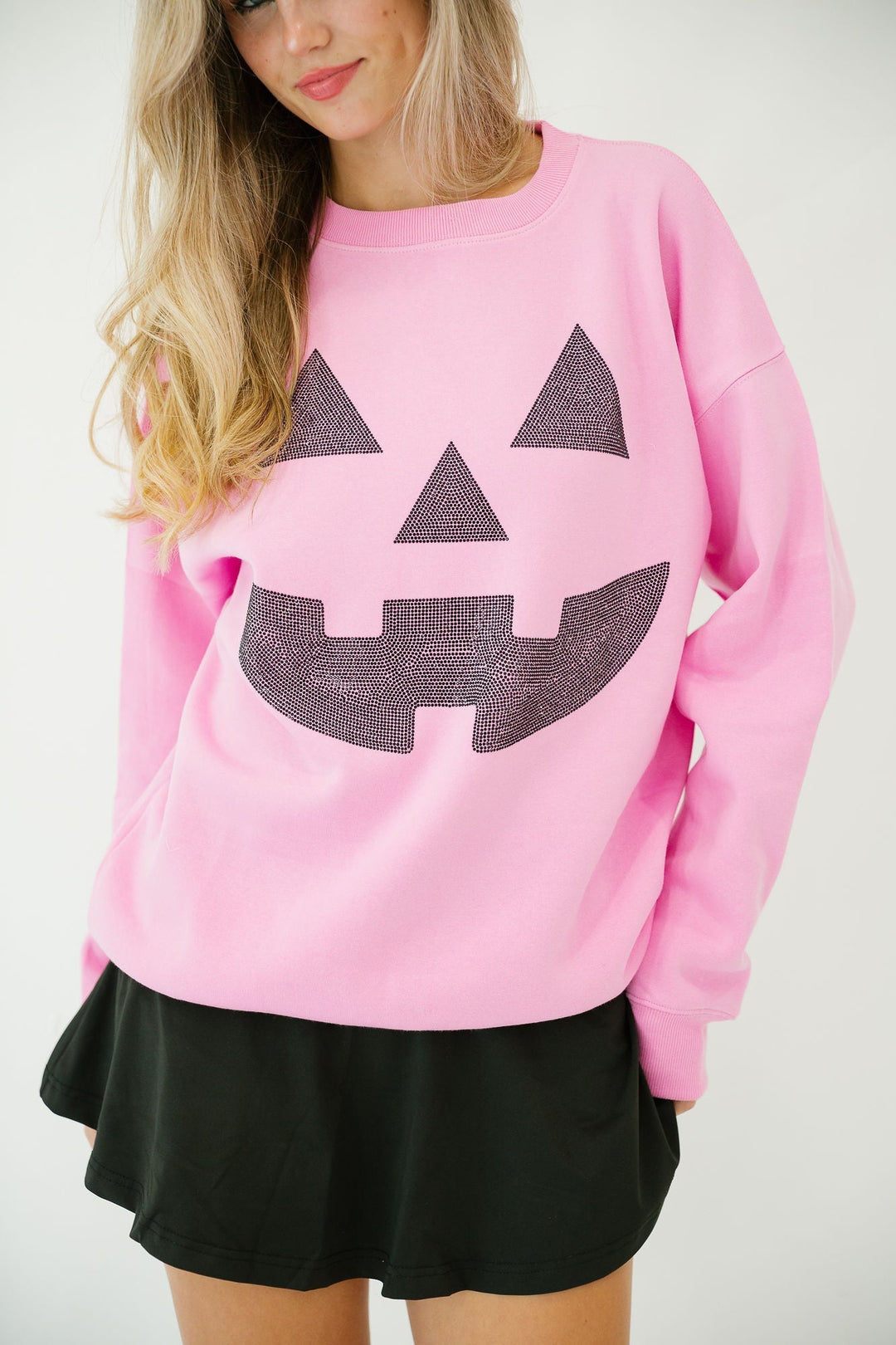 Women's Festive Halloween Color-Block Pullover Sweatshirt & Cropped Sweater