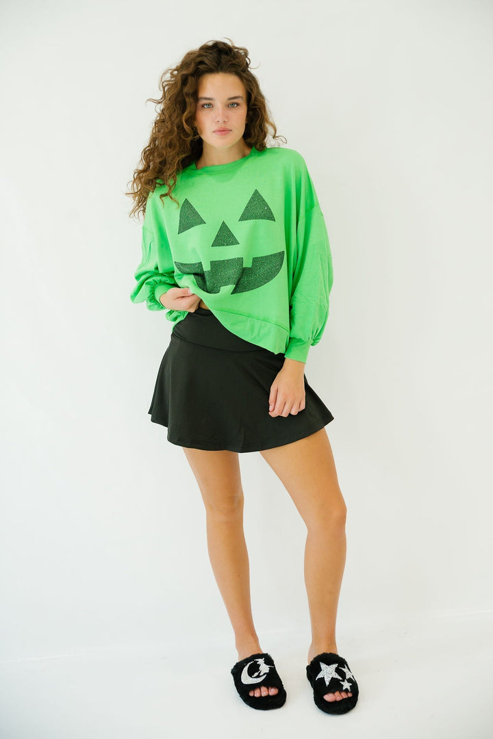 Women's Festive Halloween Color-Block Pullover Sweatshirt & Cropped Sweater