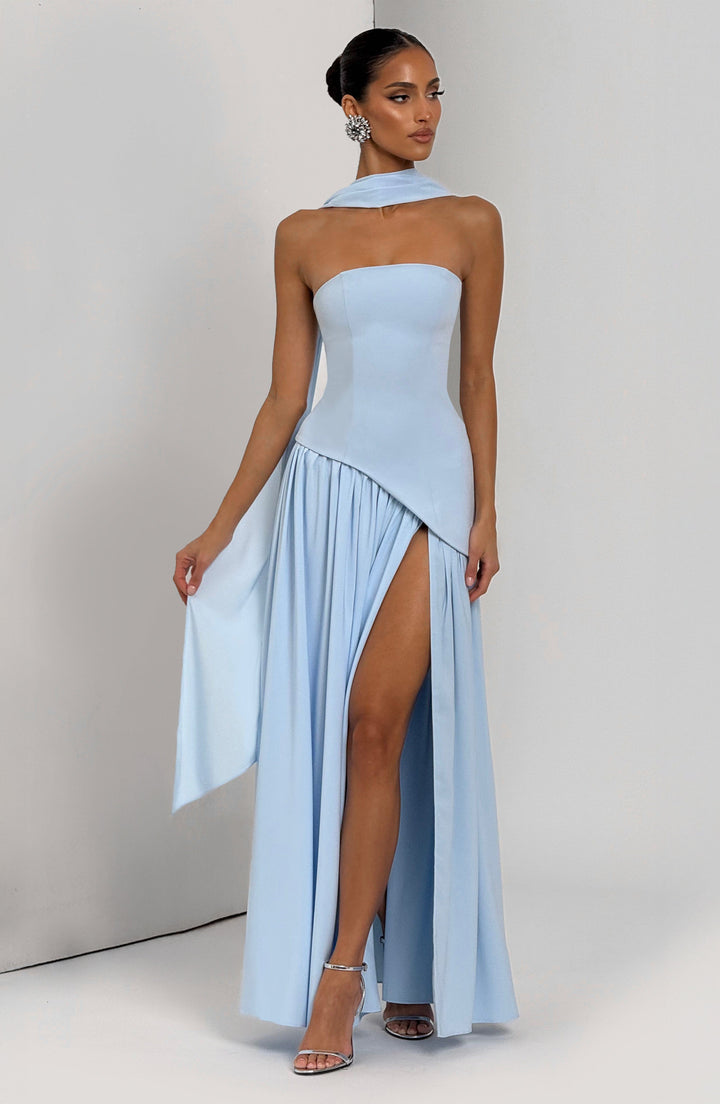 Nadia | Women's Evening Crepe Thigh Split Dress