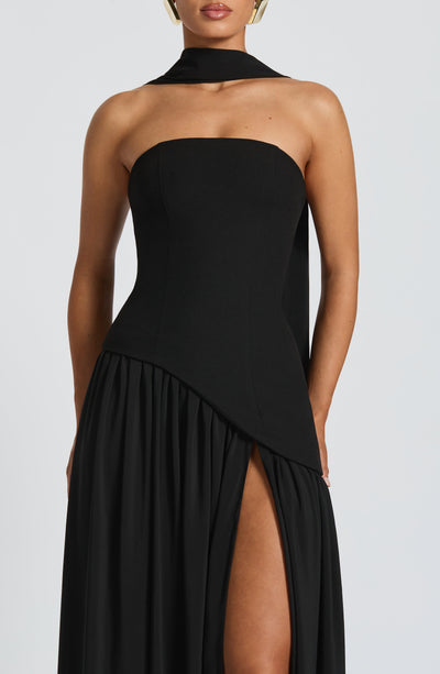 Nadia | Women's Evening Crepe Thigh Split Dress