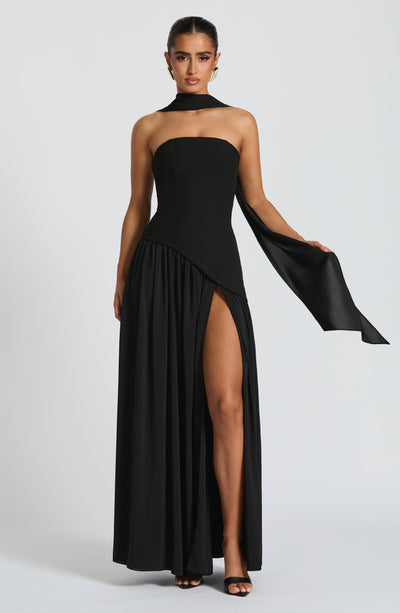 Nadia | Women's Evening Crepe Thigh Split Dress