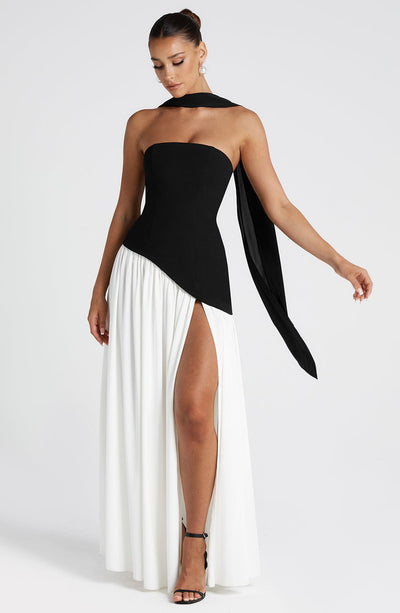 Nadia | Women's Evening Crepe Thigh Split Dress