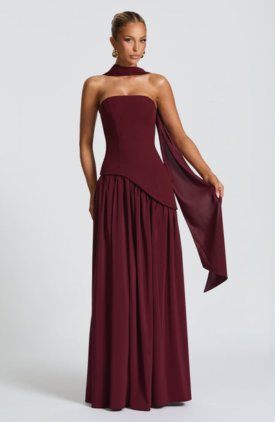 Nadia | Women's Evening Crepe Thigh Split Dress