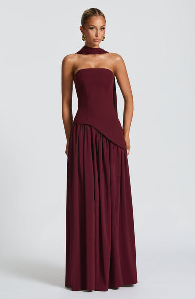 Nadia | Women's Evening Crepe Thigh Split Dress