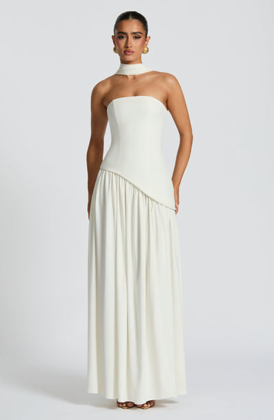 Nadia | Women's Evening Crepe Thigh Split Dress