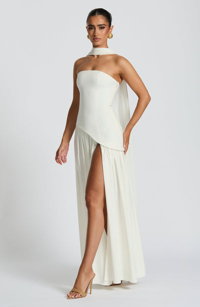 Nadia | Women's Evening Crepe Thigh Split Dress