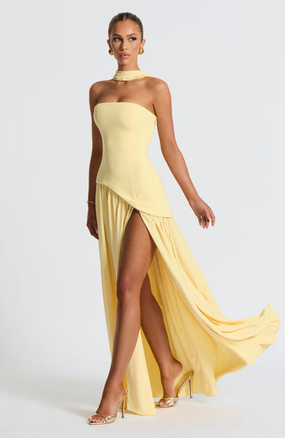 Nadia | Women's Evening Crepe Thigh Split Dress