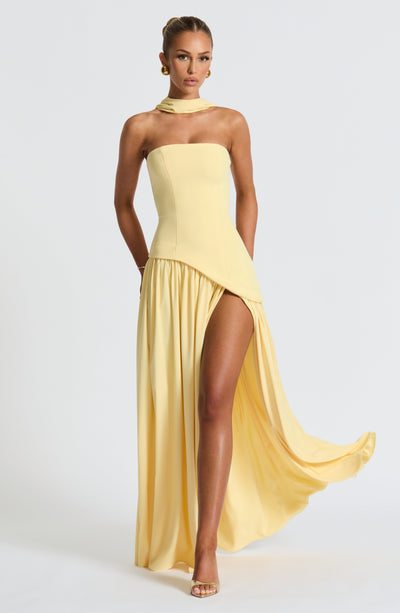 Nadia | Women's Evening Crepe Thigh Split Dress