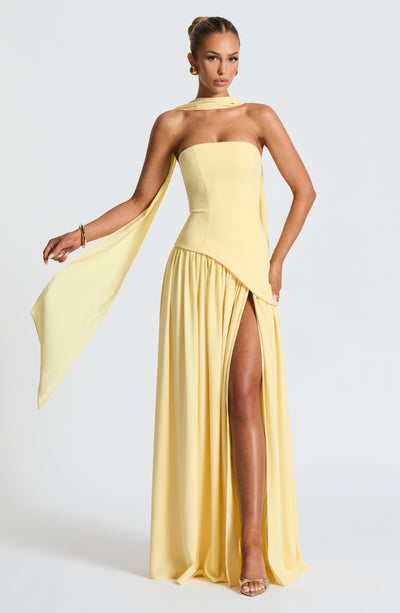 Nadia | Women's Evening Crepe Thigh Split Dress