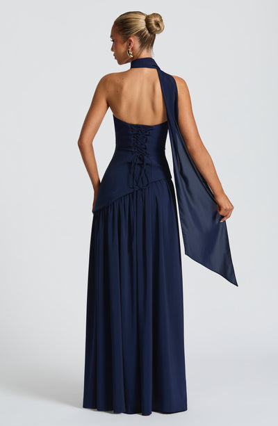 Nadia | Women's Evening Crepe Thigh Split Dress
