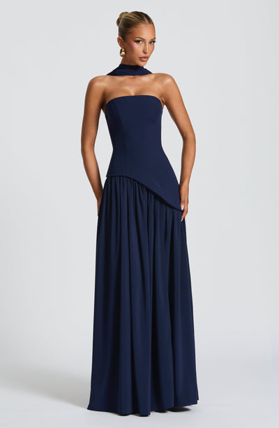 Nadia | Women's Evening Crepe Thigh Split Dress