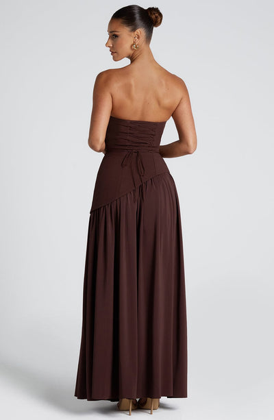 Nadia | Women's Evening Crepe Thigh Split Dress