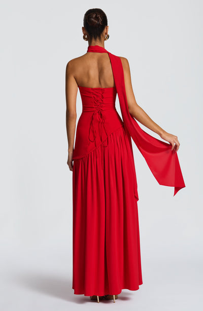 Nadia | Women's Evening Crepe Thigh Split Dress