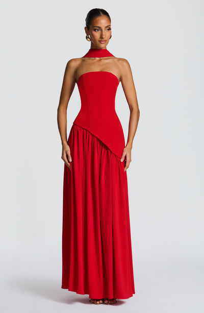 Nadia | Women's Evening Crepe Thigh Split Dress