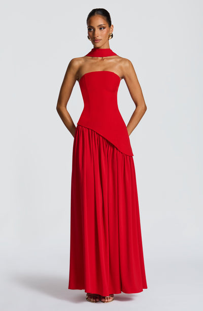 Nadia | Women's Evening Crepe Thigh Split Dress