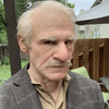 Men's Halloween Silicone Old Man Mask with Faux Hair for Costume Party