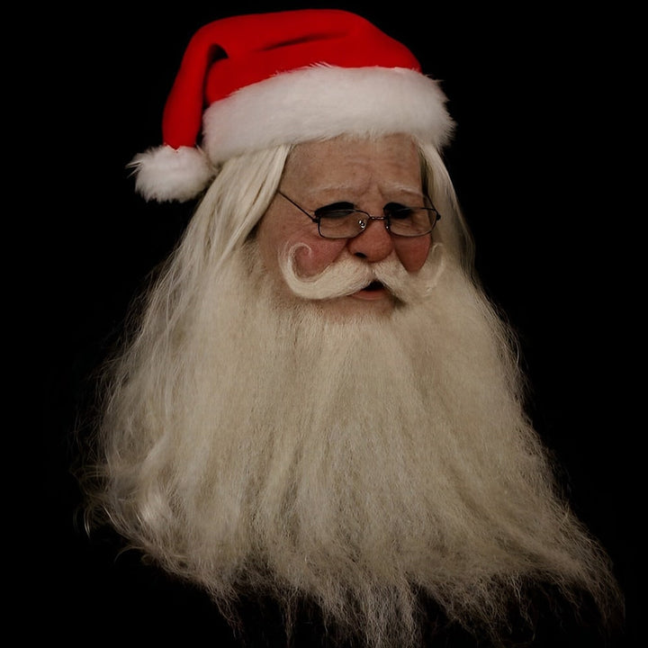 Men's Halloween Silicone Old Man Mask with Faux Hair for Costume Party