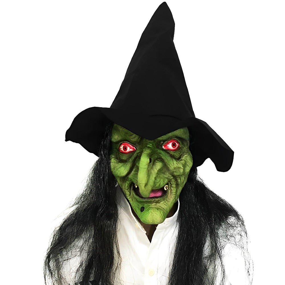 Men's Halloween Silicone Old Man Mask with Faux Hair for Costume Party